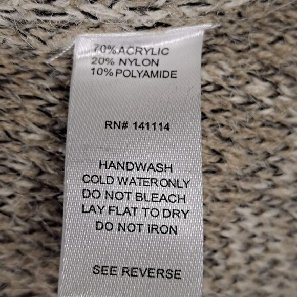 Yaira Size Small Tan/Cream Plaid Knit Sweater Vest Pockets Waterfall Front EUC - Picture 11 of 13